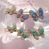 Handmade Craft Nacre 3 small butterfly hair clip